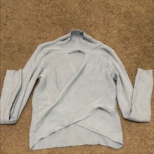 Women's Light Blue Ribbed Sweater